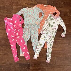 Bundle Of 4 Girls 3T/4T 100% Organic Cotton Pajamas Burt’s Bees Gap Parade